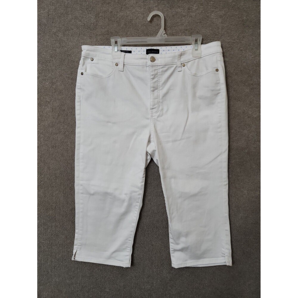 Talbots Pedal Pusher Jeans Womens 14 White Stretch